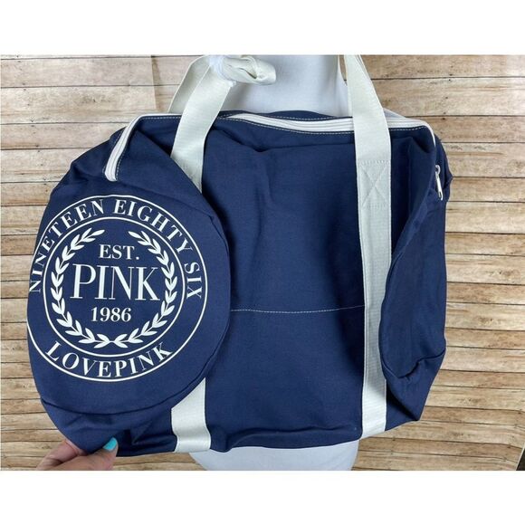 NWT PINK Victoria's Secret Canvas Duffle Bag - Picture 7 of 7